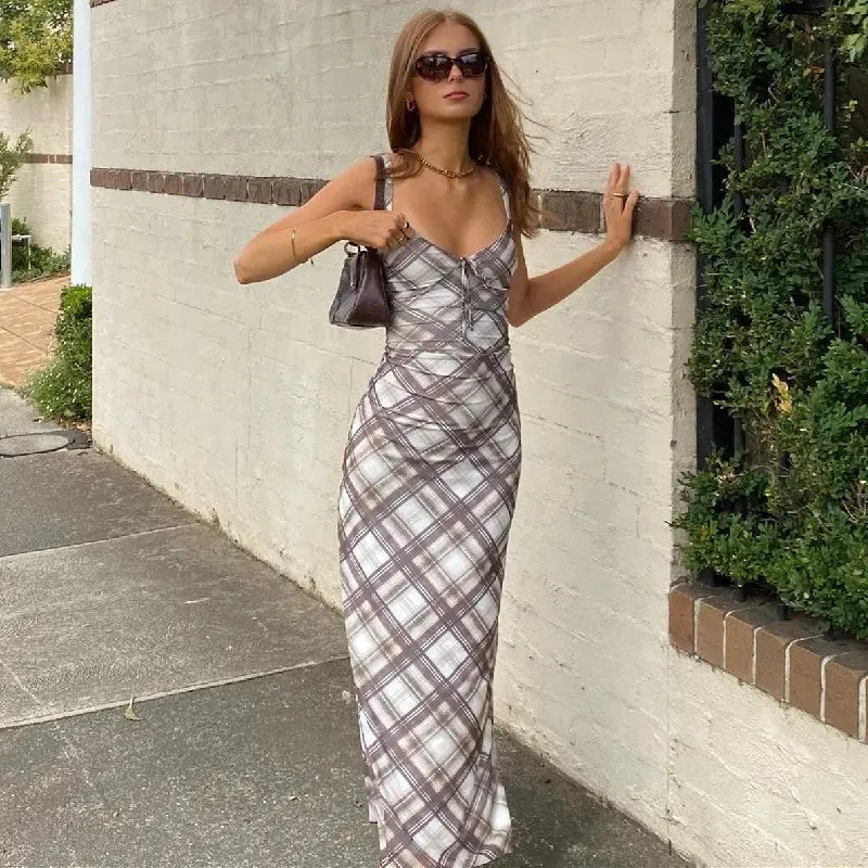 Plaid Slip Midi Dress Plaid Slip Midi Dress