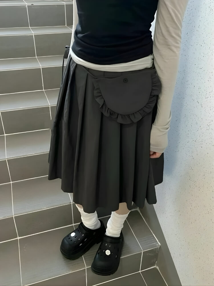 Pleated Pocket Midi Skirt Pleated Pocket Midi Skirt