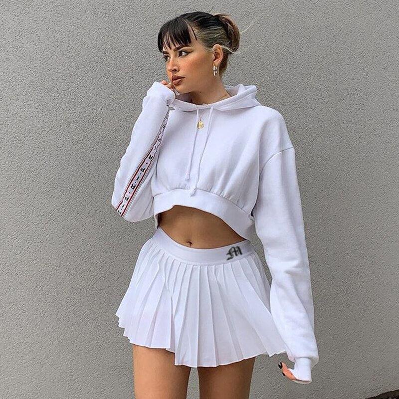 Pleated White Mini Tennis Skirt Pleated White Mini Tennis Skirt