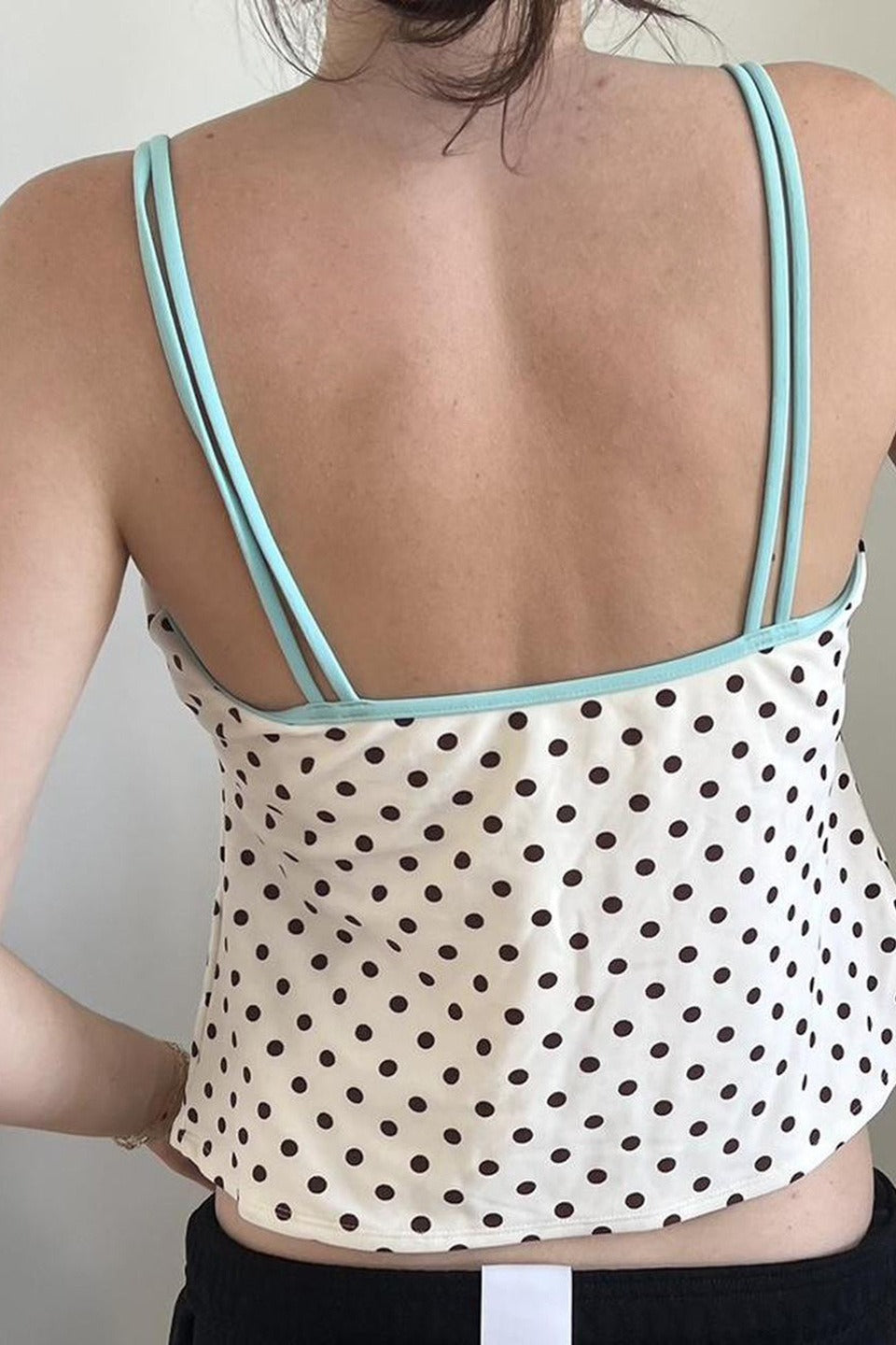 Polka Dot Bow Tie Cutout Cami Crop Top Polka Dot Bow Tie Cutout Cami Crop Top