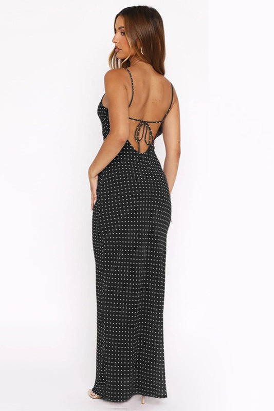 Polka Dot Cami Bodycon Maxi Dress Polka Dot Cami Bodycon Maxi Dress
