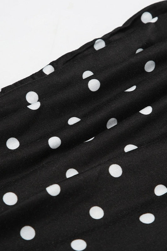 Polka Dot Color Block Off-Shoulder Crop Top Polka Dot Color Block Off-Shoulder Crop Top