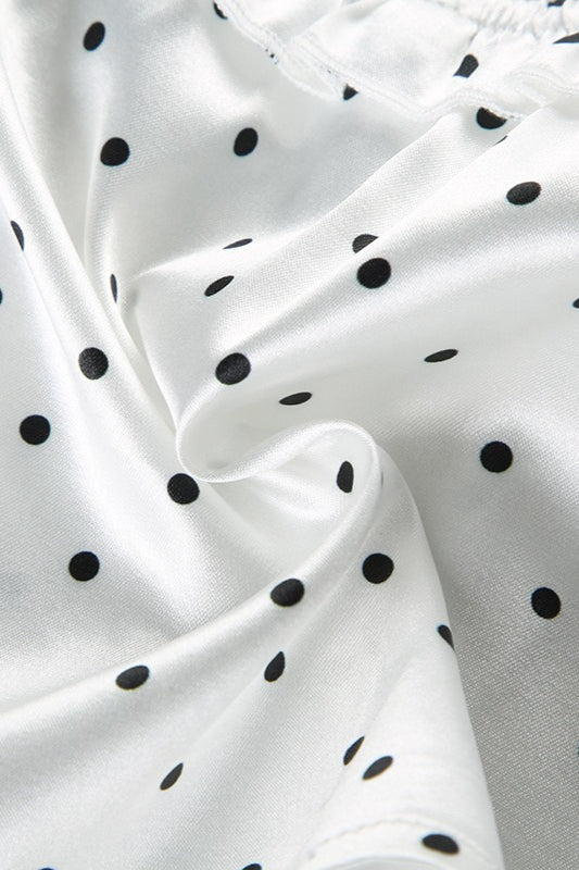 Polka Dot Deep V Bow Tie Cami Crop Top Polka Dot Deep V Bow Tie Cami Crop Top