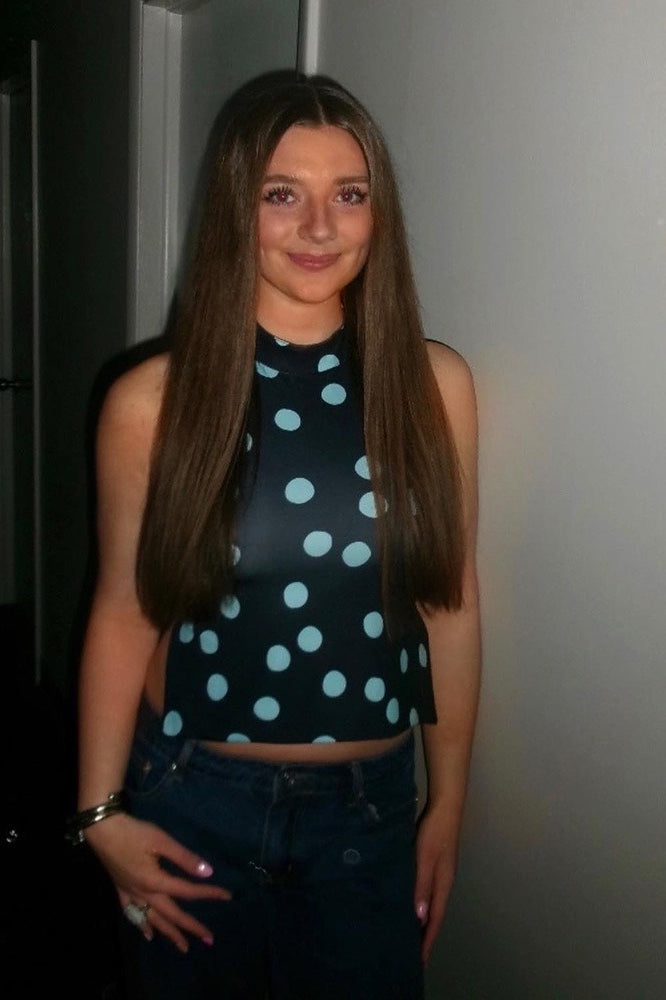Polka Dot Halter Backless Crop Top Polka Dot Halter Backless Crop Top