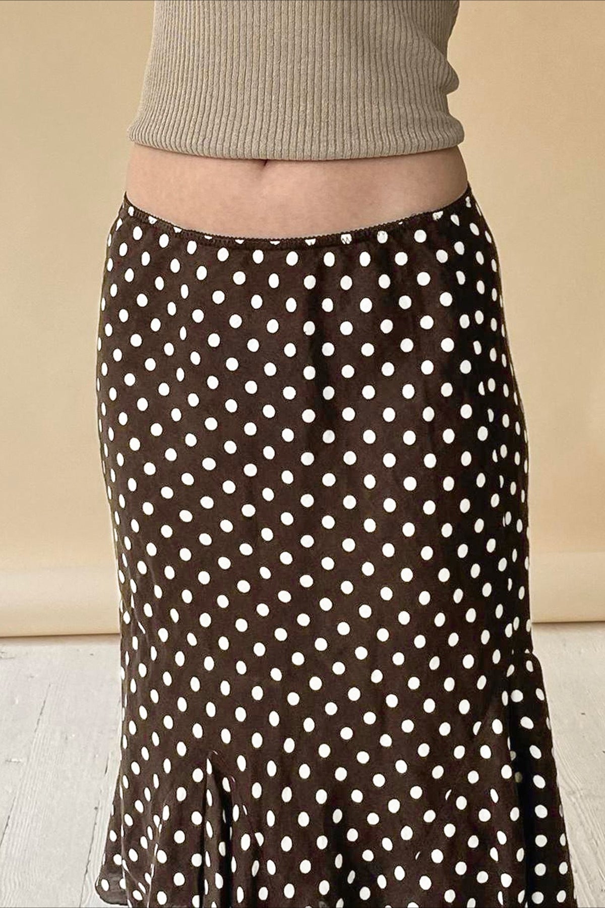 Polka Dot Low Waist Mermaid Skirt Polka Dot Low Waist Mermaid Skirt