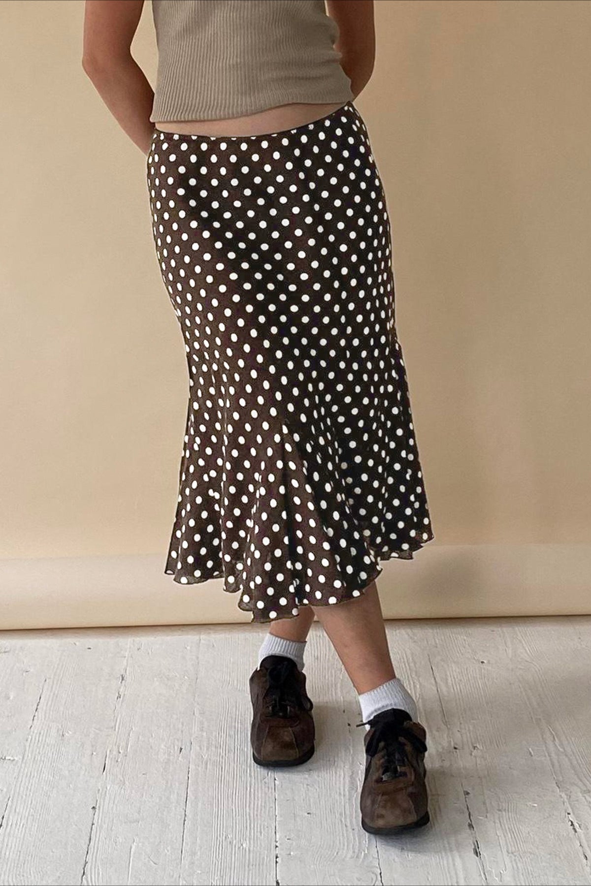 Polka Dot Low Waist Mermaid Skirt Polka Dot Low Waist Mermaid Skirt