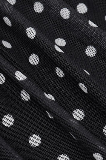 Polka Dot Ruched Lace Mesh Cami Maxi Dress Polka Dot Ruched Lace Mesh Cami Maxi Dress