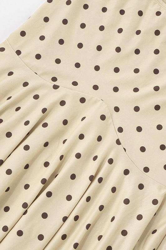 Polka Dot Ruched Maxi Two Pieces Set Polka Dot Ruched Maxi Two Pieces Set