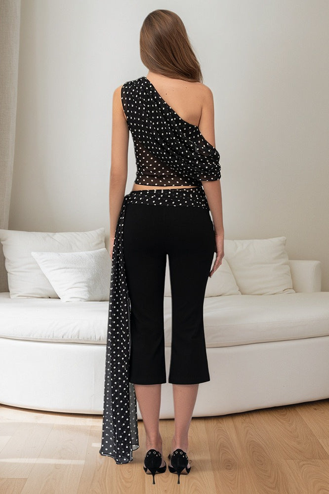 Polka Dot Sleeveless Top Two Pieces Set Polka Dot Sleeveless Top Two Pieces Set