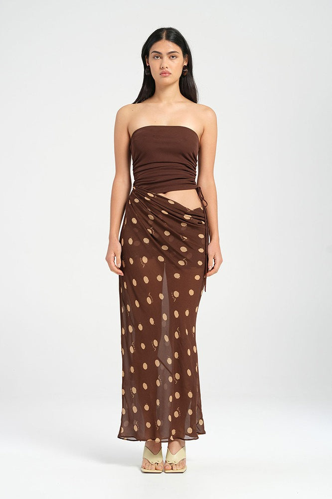 Polka Dot Strapless Bodycon Maxi Dress Polka Dot Strapless Bodycon Maxi Dress