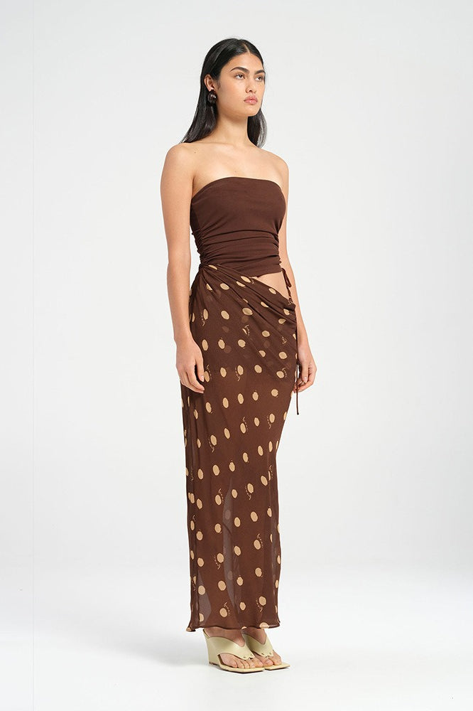 Polka Dot Strapless Bodycon Maxi Dress Polka Dot Strapless Bodycon Maxi Dress