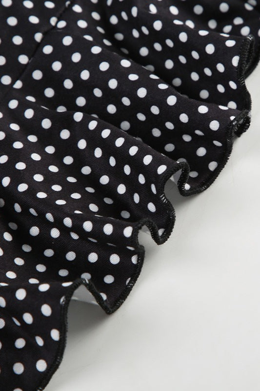 Polka Dot Tie Front Ruffled Crop Top Polka Dot Tie Front Ruffled Crop Top