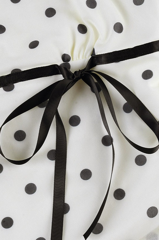 Polka Dot Tie Waist Asymmetric Crop Top Polka Dot Tie Waist Asymmetric Crop Top