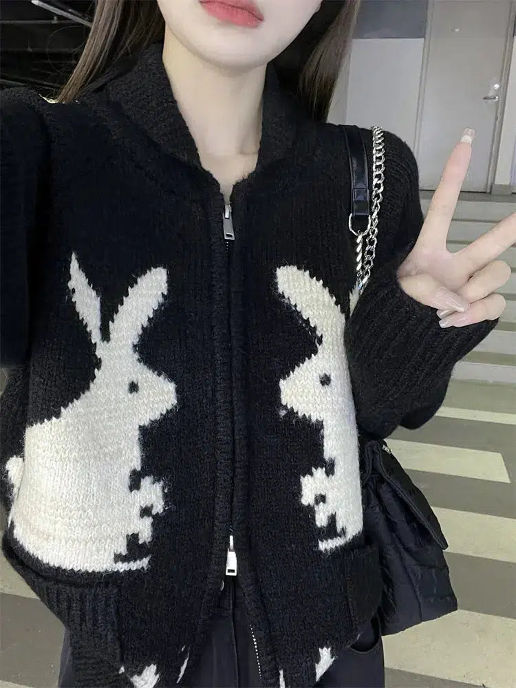 Rabbit Knitted Zip Cardigan Rabbit Knitted Zip Cardigan