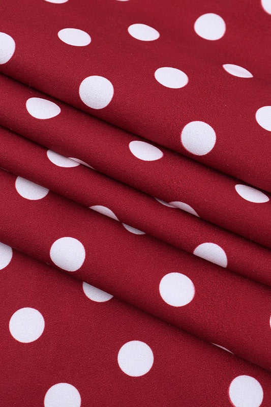 Red Polka Dot V-Neck Halter Backless Maxi Dress Red Polka Dot V-Neck Halter Backless Maxi Dress