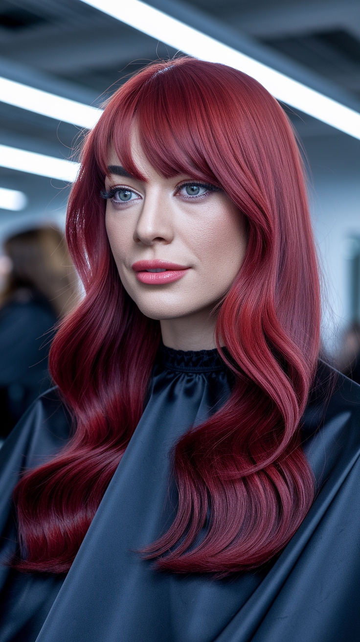 Red Hair Highlights on Black Hair: A Bold Statement Look outfit idea