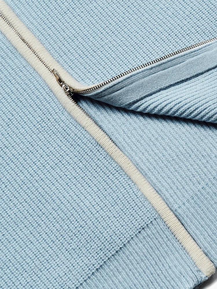 Ribbed Double Zip-Up Cardigan Ribbed Double Zip-Up Cardigan