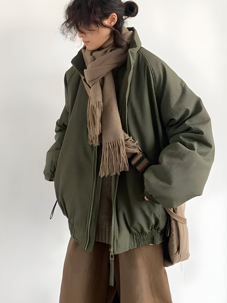 Ribbed High Neck Jacket Ribbed High Neck Jacket