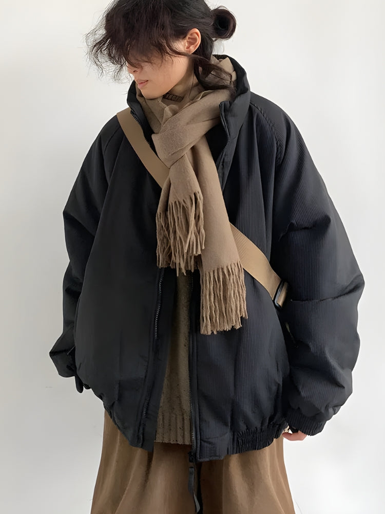 Ribbed High Neck Jacket Ribbed High Neck Jacket