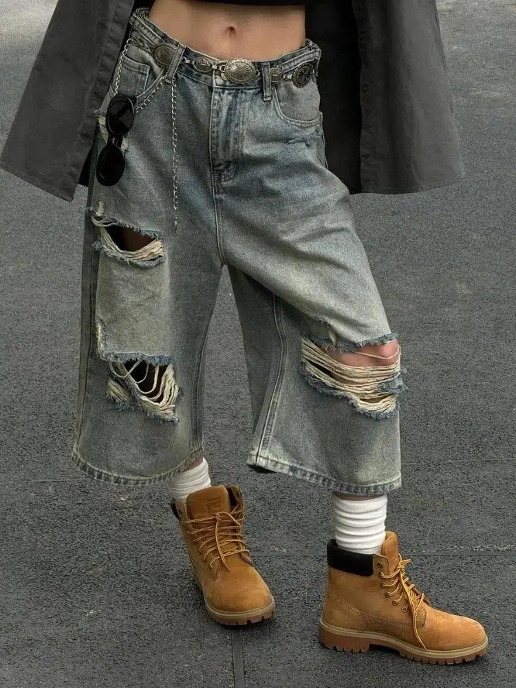 Ripped Jean Shorts Ripped Jean Shorts