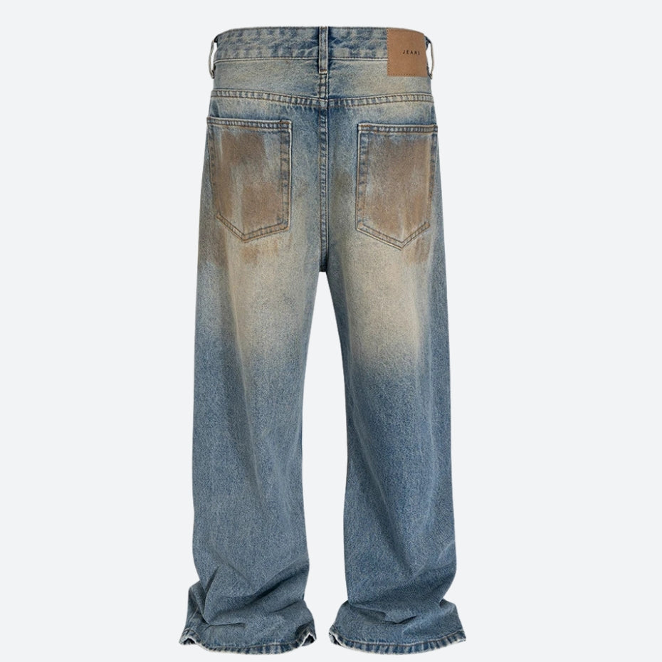 Ripped Wide Leg Denim Jeans Ripped Wide Leg Denim Jeans