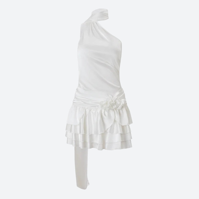Rose Satin Backless Mini Dress Rose Satin Backless Mini Dress