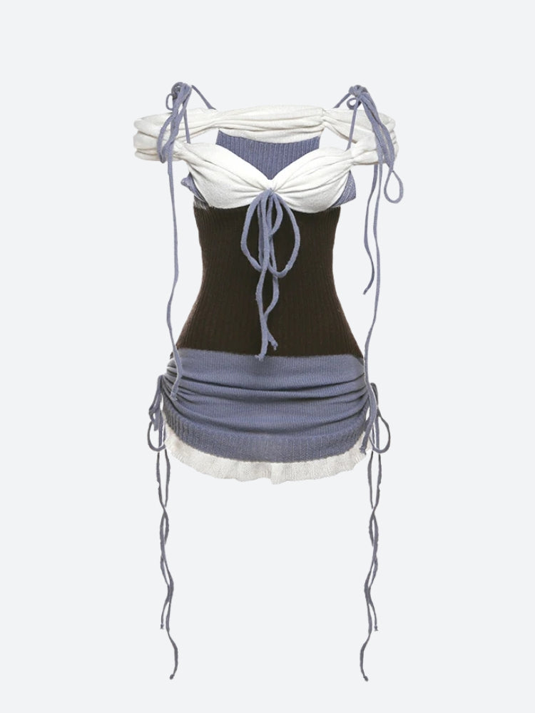 Ruched Knitted Mini Dress Ruched Knitted Mini Dress