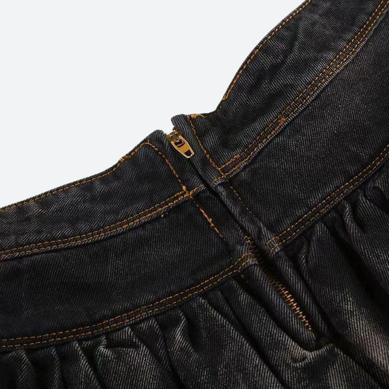 Ruffled Denim Mini Skirt Ruffled Denim Mini Skirt