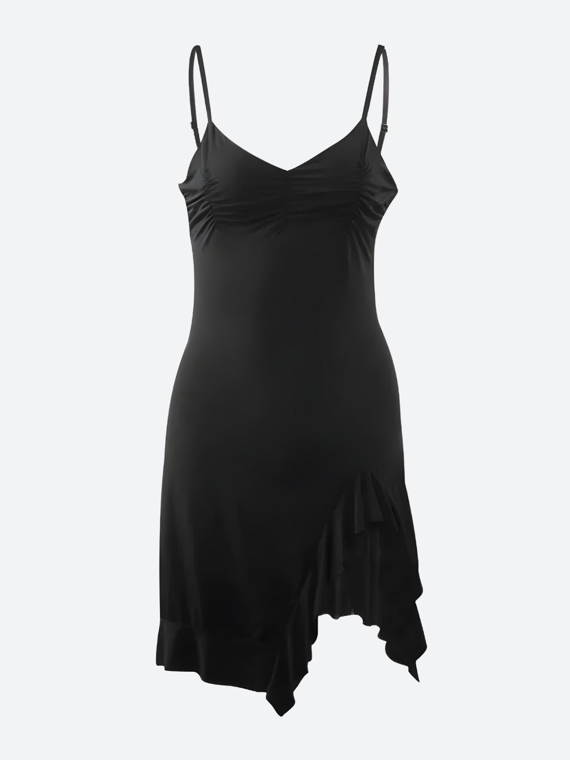 Ruffled Slit Bodycon Mini Dress Ruffled Slit Bodycon Mini Dress