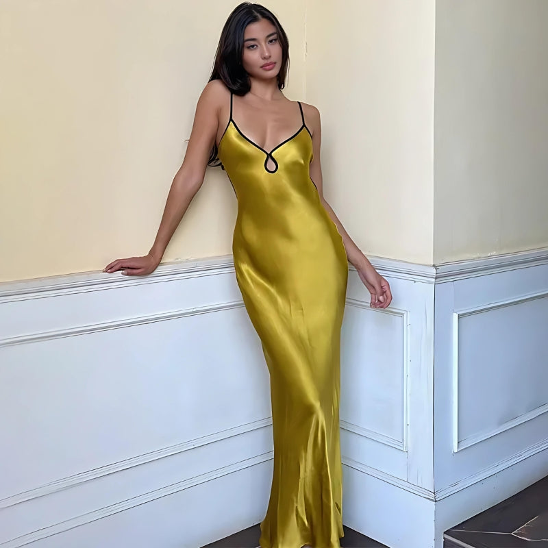 Satin Backless Maxi Dress Satin Backless Maxi Dress