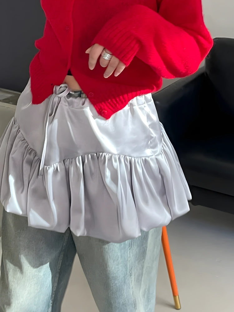Satin Bubble Mini Skirt Satin Bubble Mini Skirt