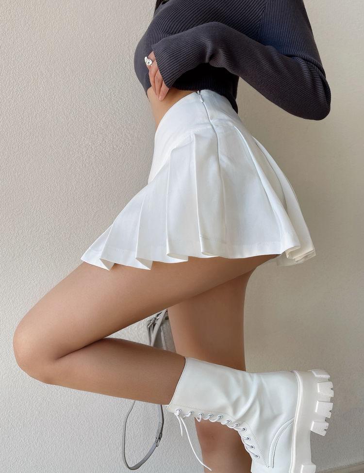 Side Slit College Mini Skirt Side Slit College Mini Skirt