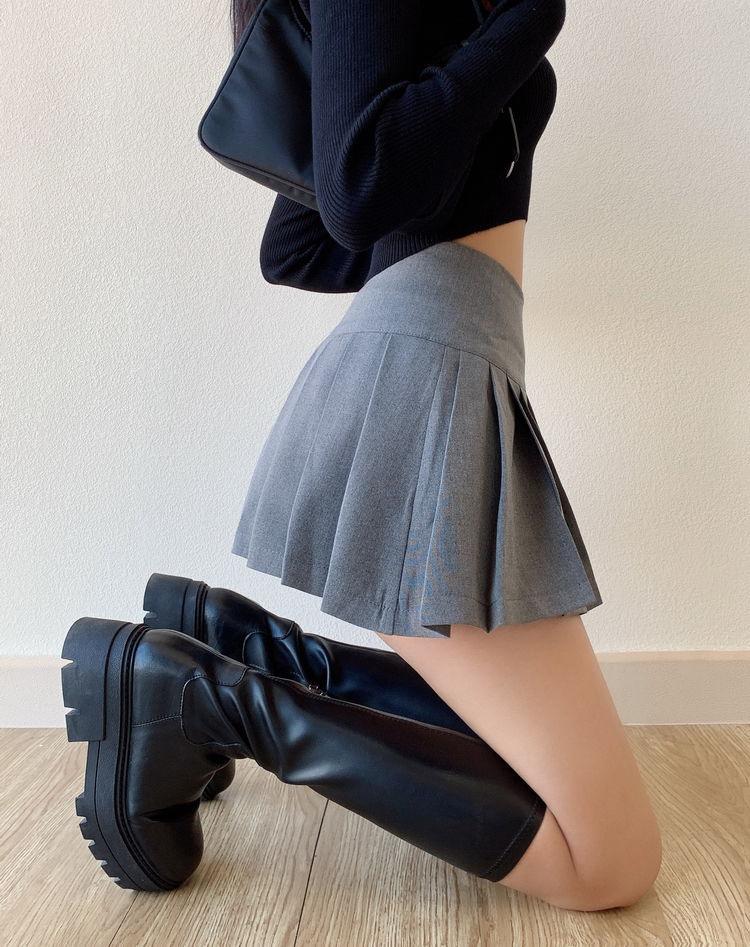 Side Slit College Mini Skirt Side Slit College Mini Skirt