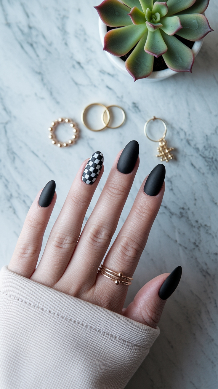 Simple Black Nail Designs: Chic and Minimalist outfit idea