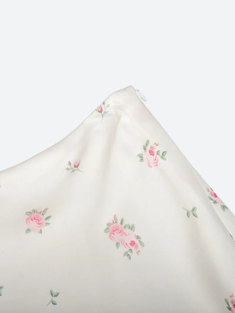 Soft Girl Floral Satin Midi Skirt Soft Girl Floral Satin Midi Skirt