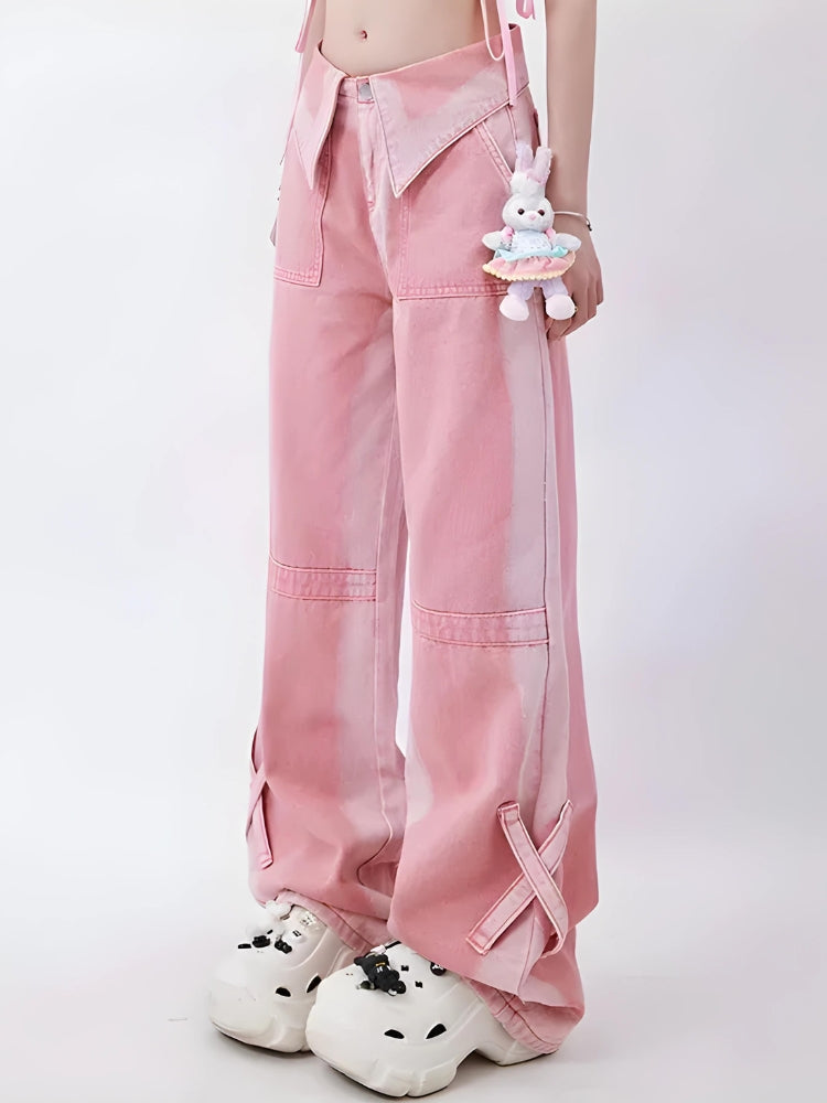 Soft Girl Folded Waist Jeans Soft Girl Folded Waist Jeans