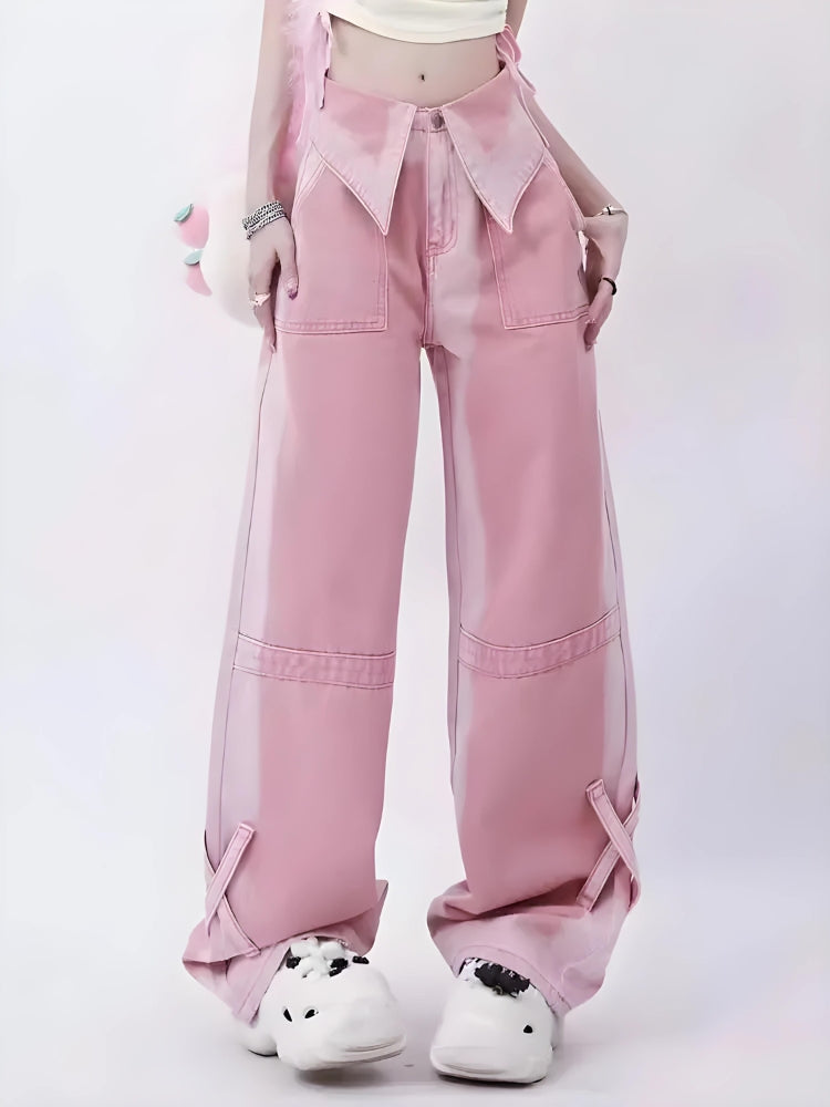 Soft Girl Folded Waist Jeans Soft Girl Folded Waist Jeans