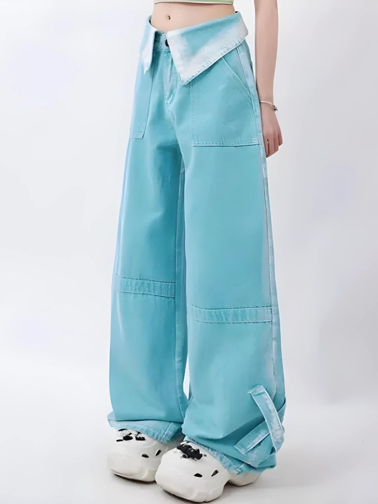 Soft Girl Folded Waist Jeans Soft Girl Folded Waist Jeans