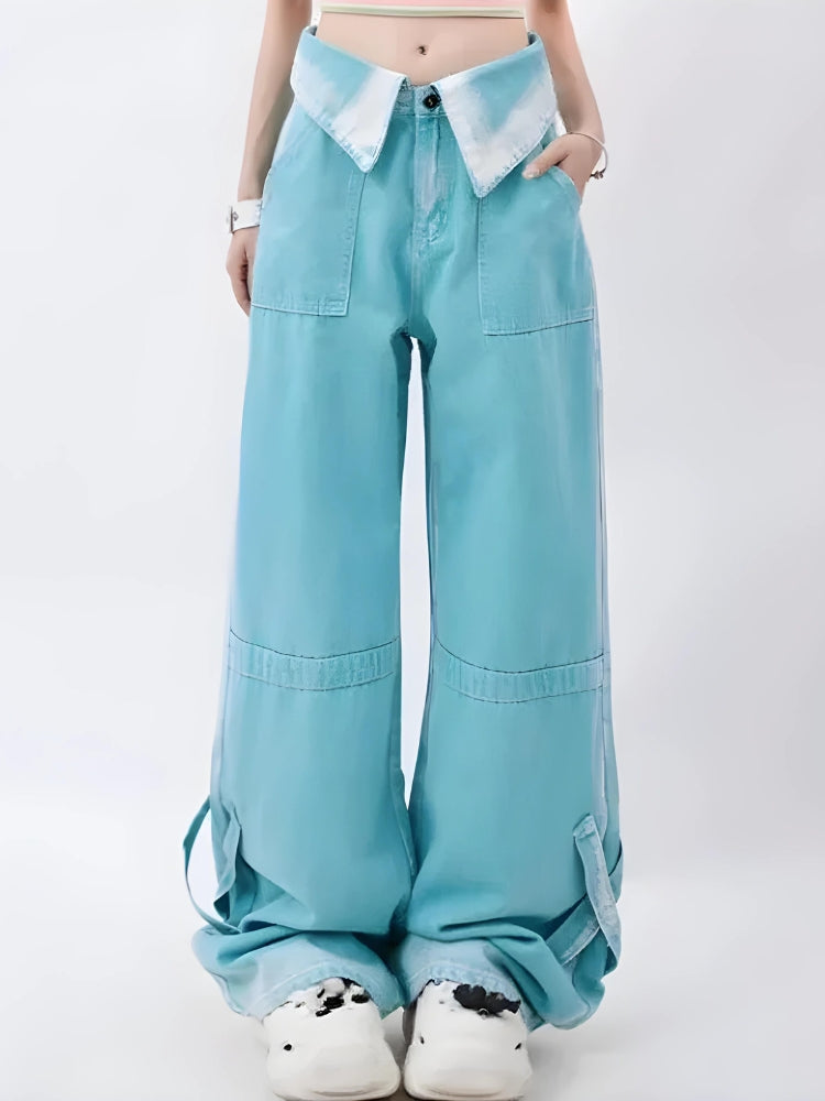 Soft Girl Folded Waist Jeans Soft Girl Folded Waist Jeans
