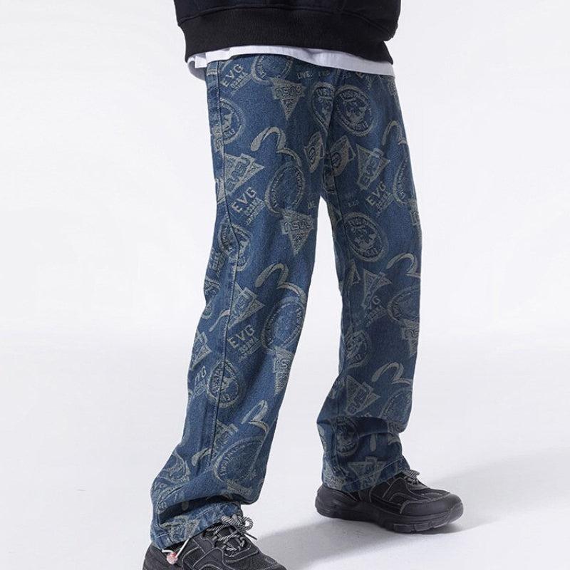 Straight Leg Printed Jeans Straight Leg Printed Jeans