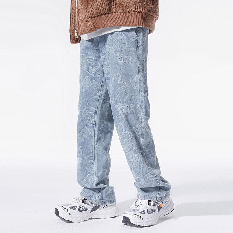 Straight Leg Printed Jeans Straight Leg Printed Jeans