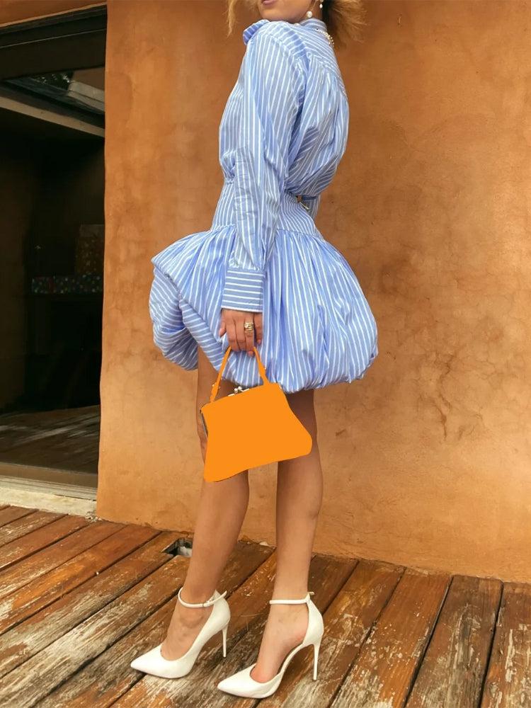 Striped Bubble Mini Skirt Striped Bubble Mini Skirt