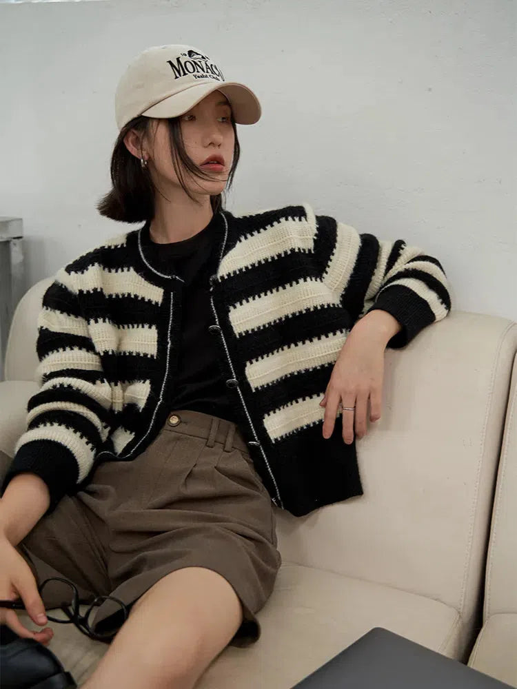 Striped Button Up Cardigan Striped Button Up Cardigan