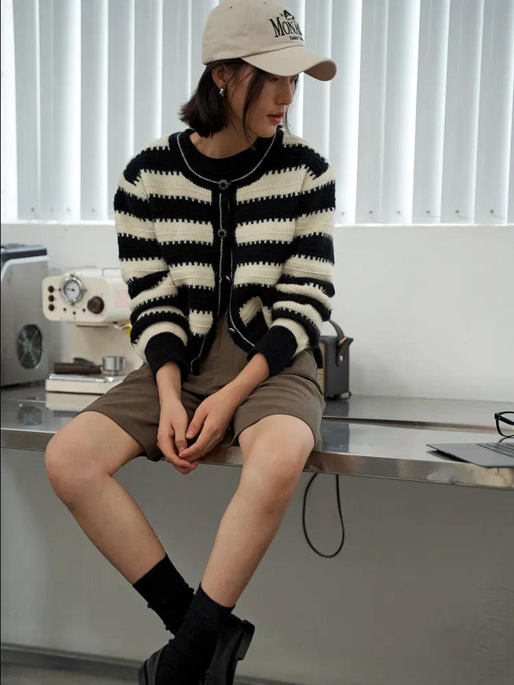 Striped Button Up Cardigan Striped Button Up Cardigan