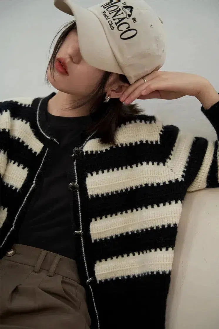 Striped Button Up Cardigan Striped Button Up Cardigan
