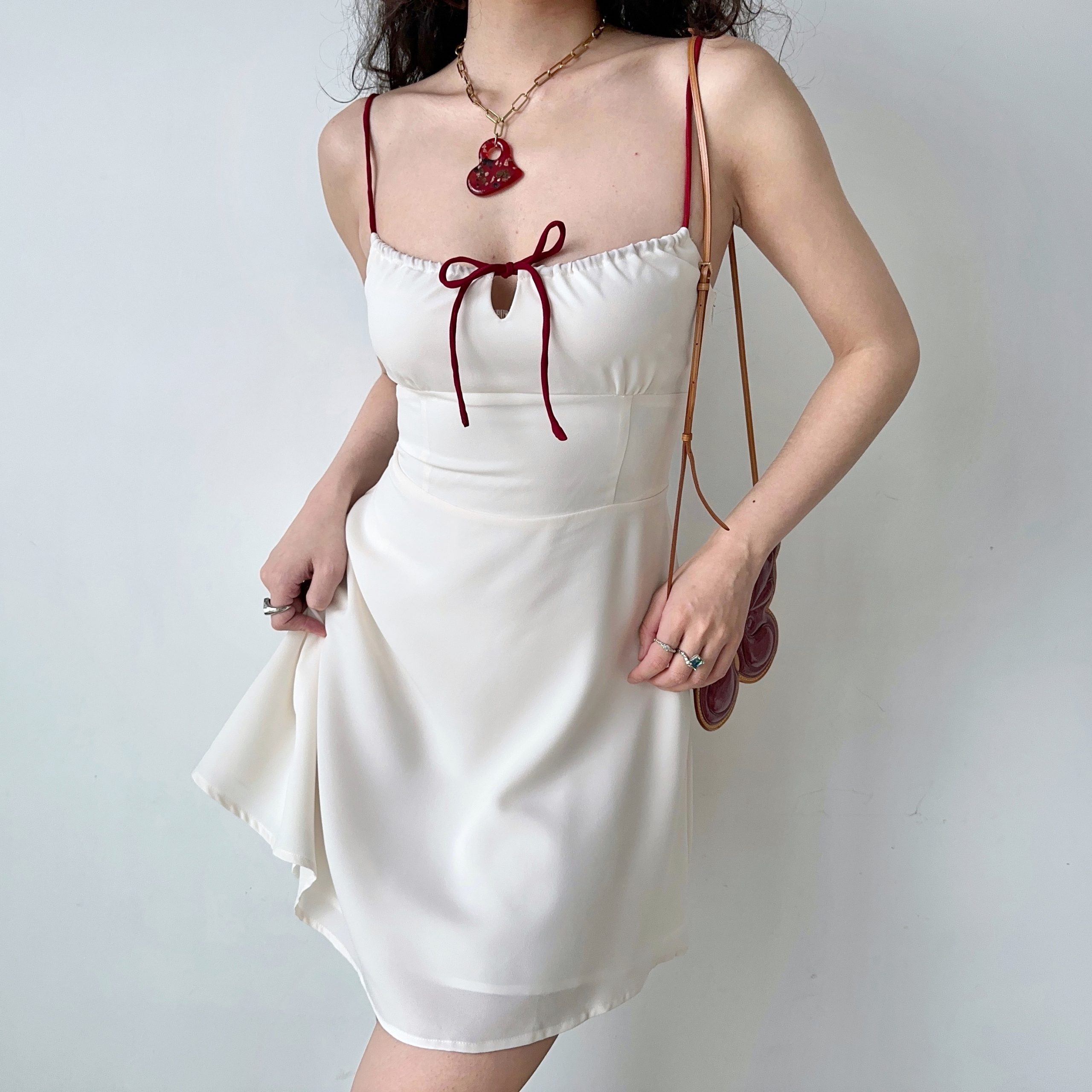 Summer Slim Waist A-Line Short White Camisole Dress - Self-Made European American Style, Perfect for 90s and Y2K Fashion Summer Slim Waist A-Line Short White Camisole Dress - Self-Made European American Style, Perfect for 90s and Y2K Fashion