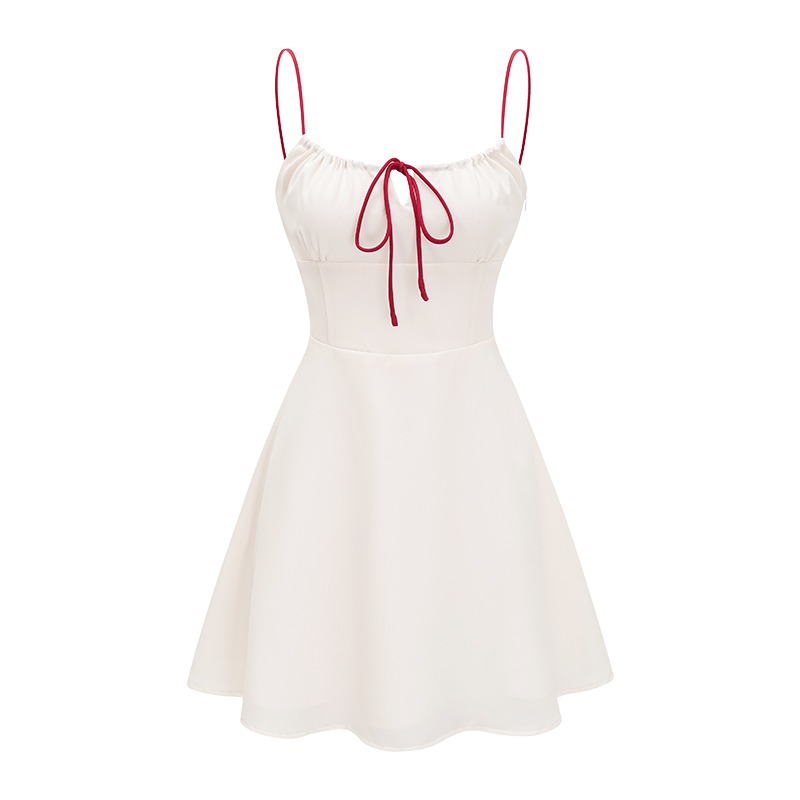 Summer Slim Waist A-Line Short White Camisole Dress - Self-Made European American Style, Perfect for 90s and Y2K Fashion Summer Slim Waist A-Line Short White Camisole Dress - Self-Made European American Style, Perfect for 90s and Y2K Fashion