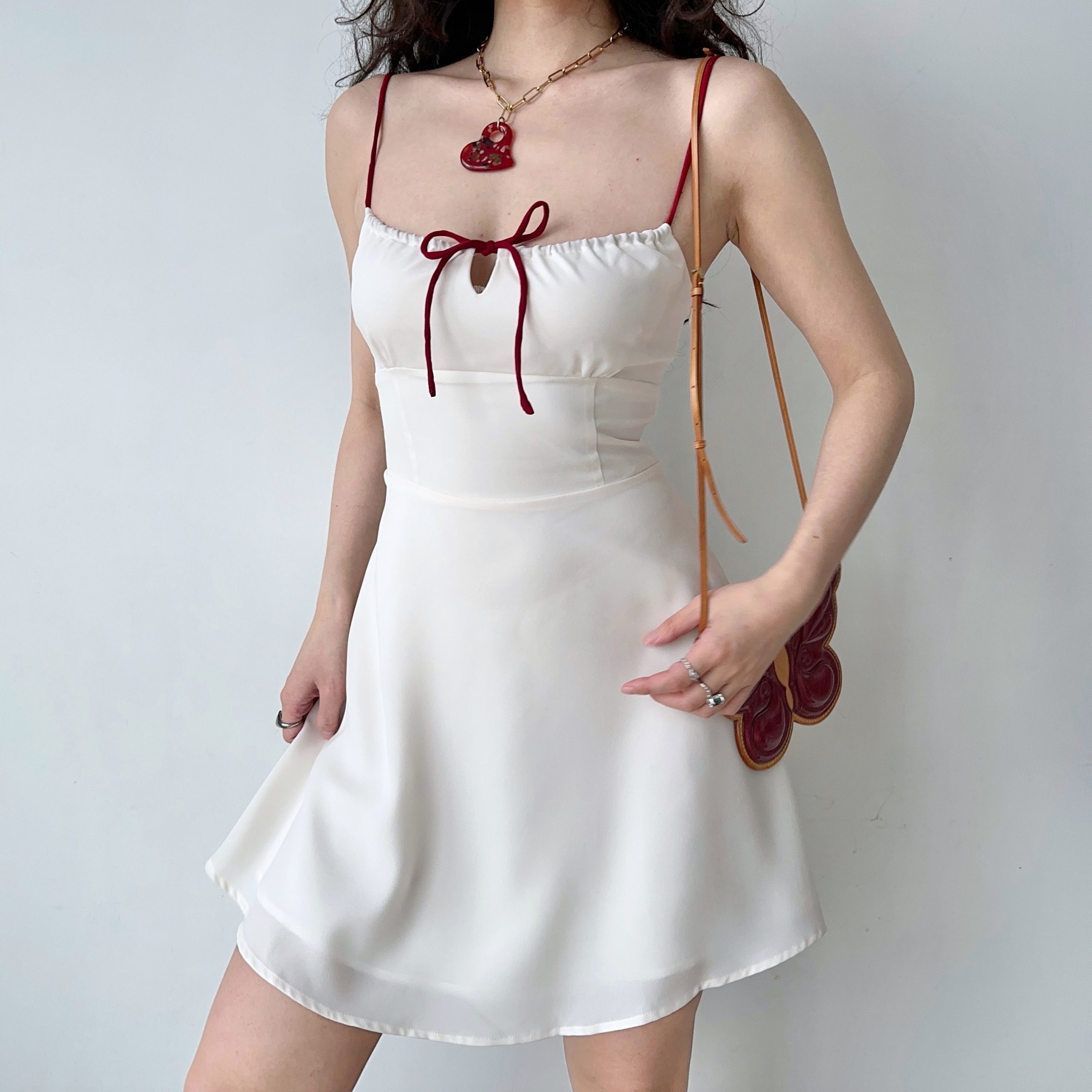 Summer Slim Waist A-Line Short White Camisole Dress - Self-Made European American Style, Perfect for 90s and Y2K Fashion Summer Slim Waist A-Line Short White Camisole Dress - Self-Made European American Style, Perfect for 90s and Y2K Fashion
