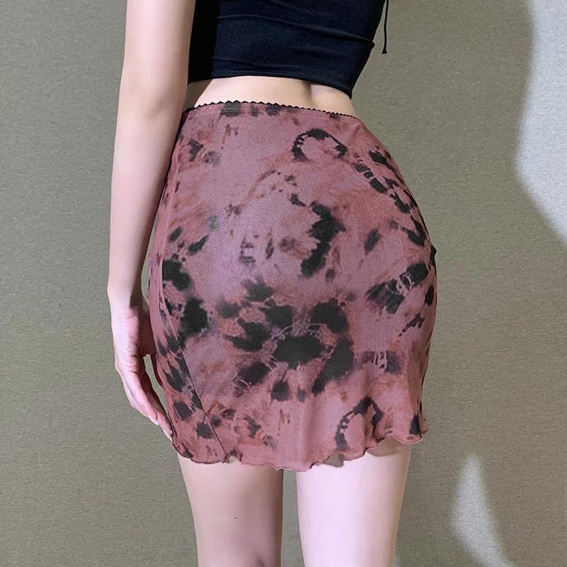 Tie Dye Mesh Mini Skirt Tie Dye Mesh Mini Skirt