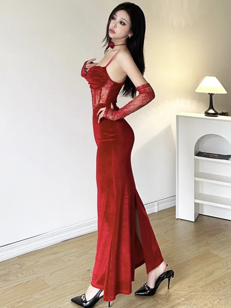 Velvet Lace Maxi Dress Velvet Lace Maxi Dress